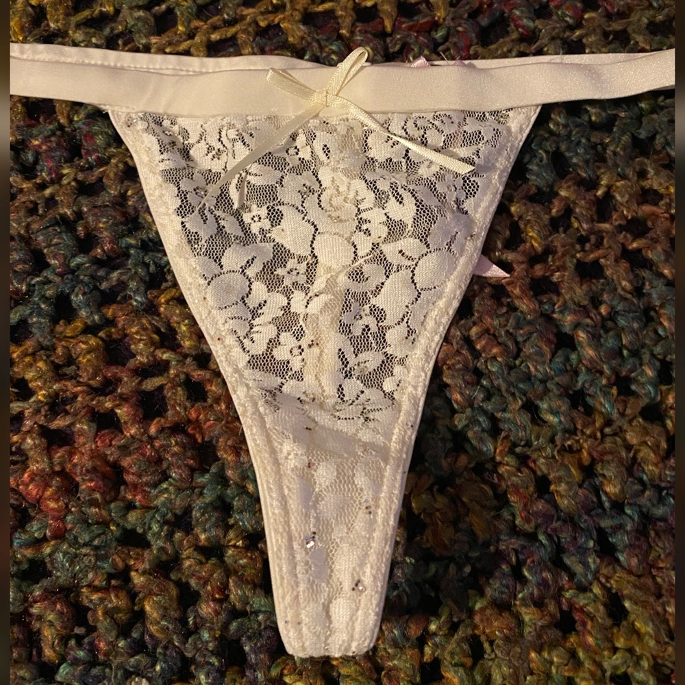 Vintage Victoria’s Secret Sexy Little Things White Lace Thong